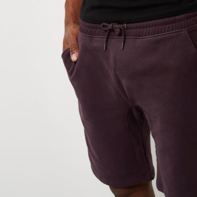 Dark purple jogger shorts